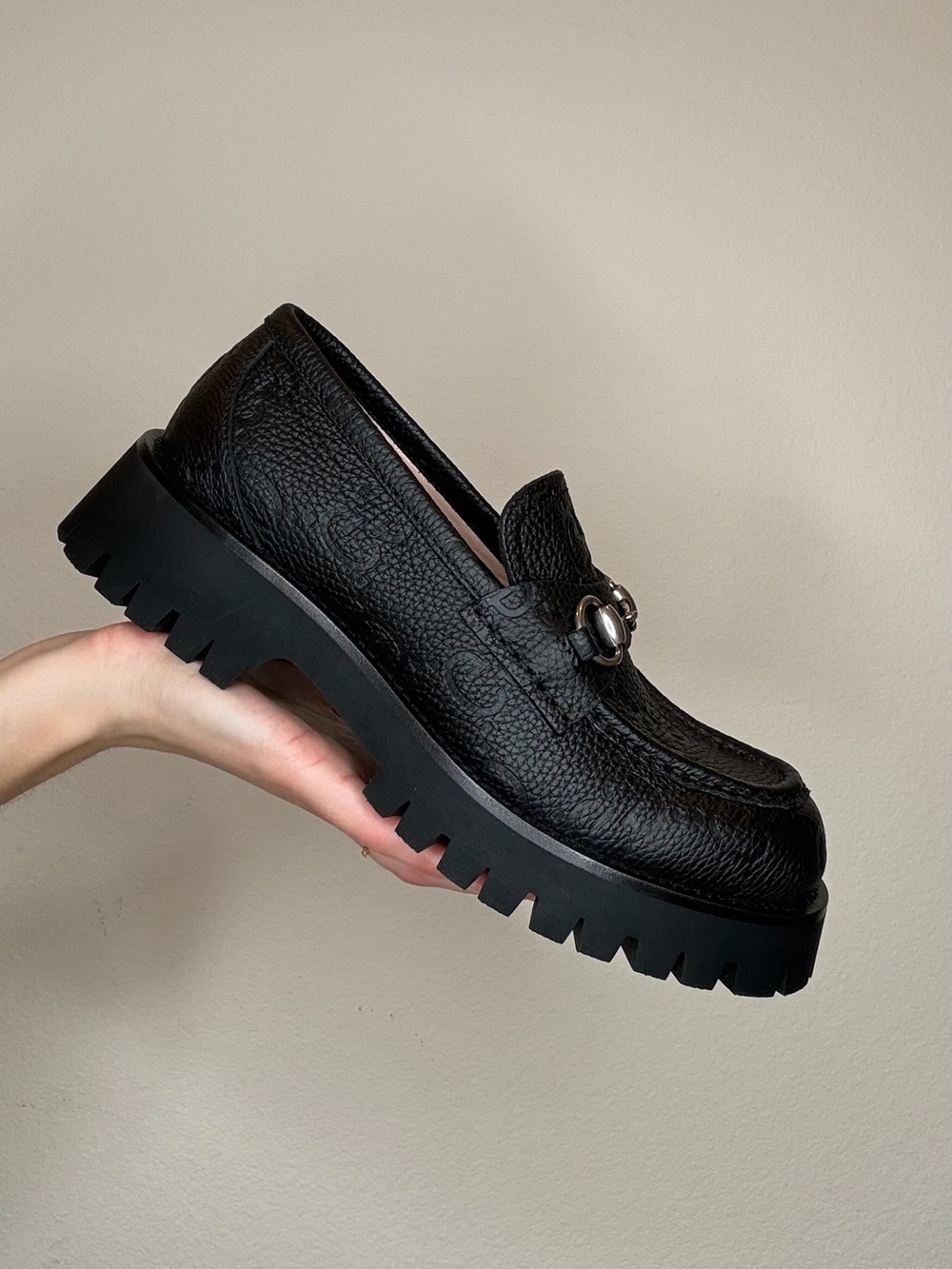 Gucci monogram embossed chunky loafers - Picture 3 of 5